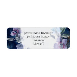 Etiqueta Belleza rústica floral de Anemone Azul de Medianoc