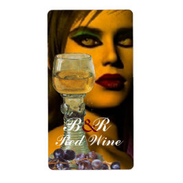 Etiqueta BELLEZA Y Fiesta DE DOSIFICACIÓN DE VINO DE VIDRIO