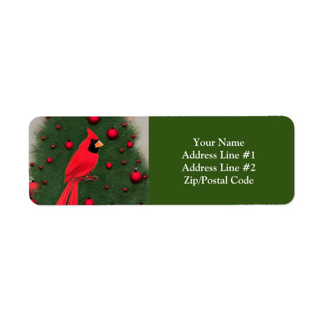 Etiqueta Bellos Navidades Cardenales Rojos (Frente)