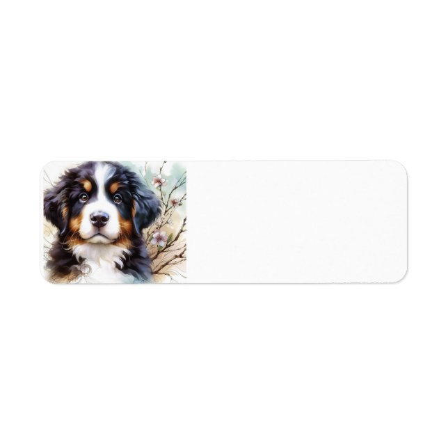 Etiqueta Bernese Mountain Dog AI Puppy (Frente)