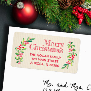 Etiqueta Berries rojas dejan el regreso de feriado de Navid