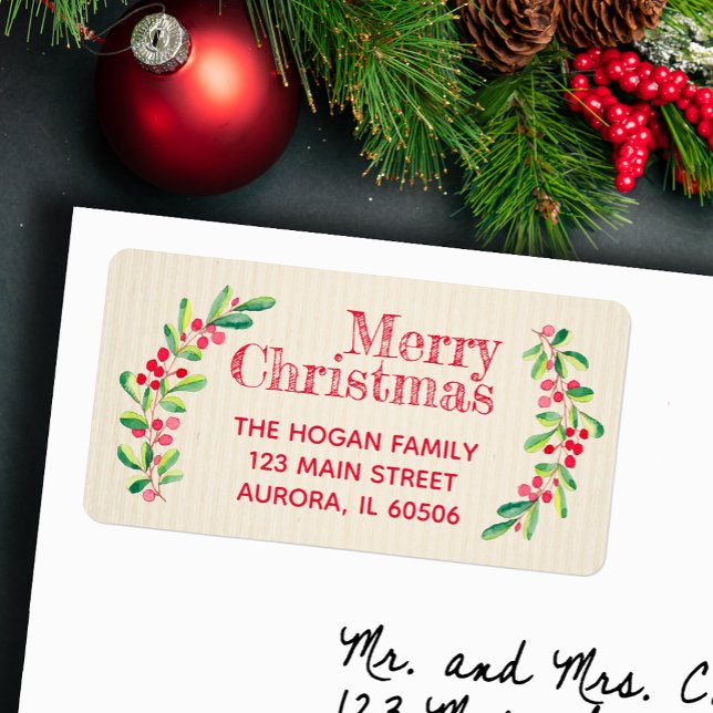 Etiqueta Berries rojas dejan el regreso de feriado de Navid (Subido por el creador)