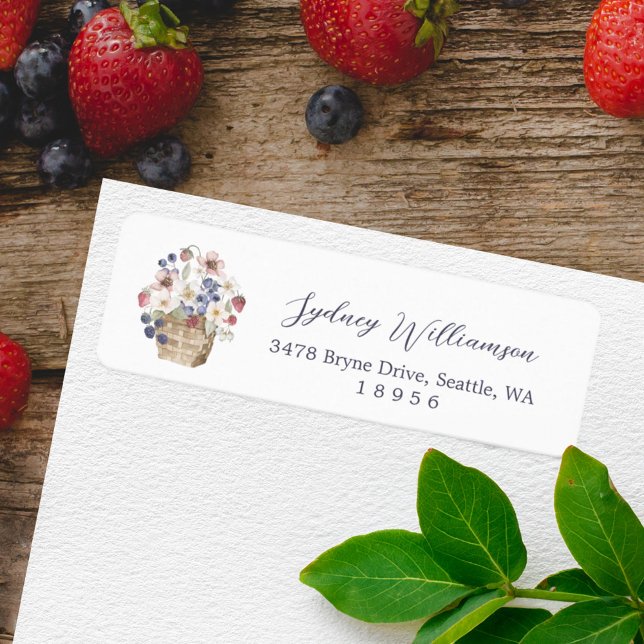 Etiqueta Berry Sweet Baby Shower Wild Berries & Flowers (Berry Sweet Baby Shower Wild Berries & Flowers Label)