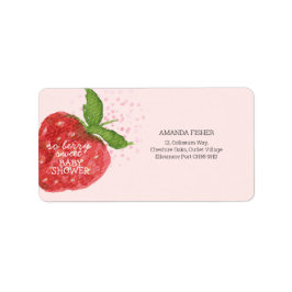 Etiqueta Berry Sweet Strawberry Red Pink Baby Shower
