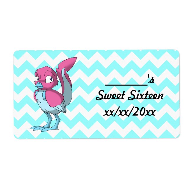 Etiqueta Berry Yogurt/Ice Blue Reptilia Botella de agua de  (Frente)