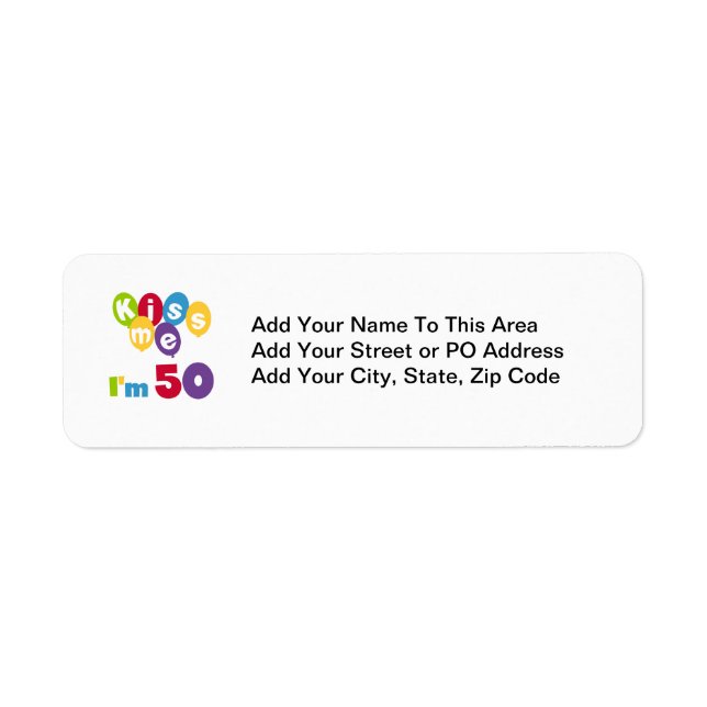 Etiqueta Bésame Tengo 50 camisetas de cumpleaños y regalos (Frente)