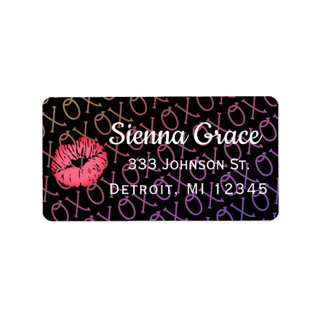 Etiqueta Beso XOXO (Frente)