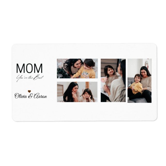 Etiqueta Best Mom Photo Collage Mug (Frente)