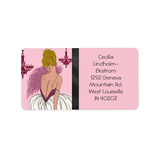 Etiqueta Bianca en rosa y borgoña (Frente)