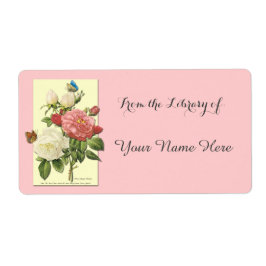 Etiqueta Biblioteca botánica de Roses Rojas Blancas de Book