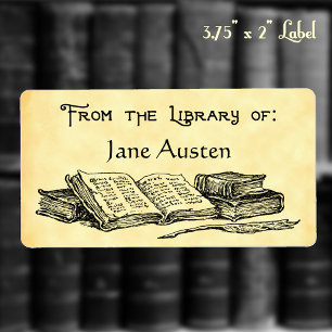 Etiqueta "Biblioteca de" libros antiguos de person