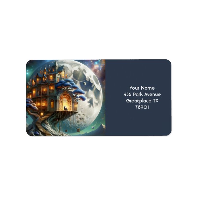 Etiqueta Biblioteca Fantasy Cute Boy Moon (Frente)