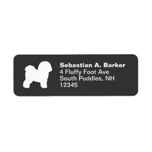 Etiqueta Bichon Frise Dog Silhouette Return Address Labels