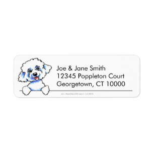 Etiqueta Bichon Frise limpio y simple