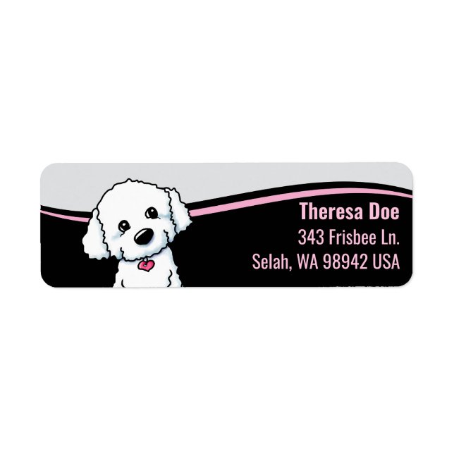 Etiqueta Bichon Frisé Wave Address Label (Frente)