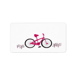 Etiqueta Bicicleta rosa