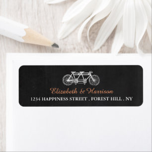 Etiqueta Bicicleta Tandem En El Boda Chalkboard