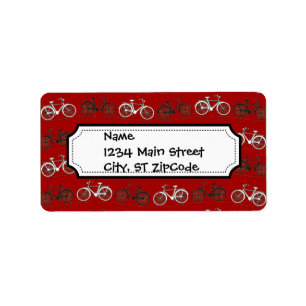 Etiqueta Bicicletas Vintage Blanco Rojo Ciclismo