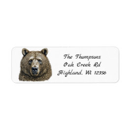 Etiqueta Big Brown Bear Personalizado