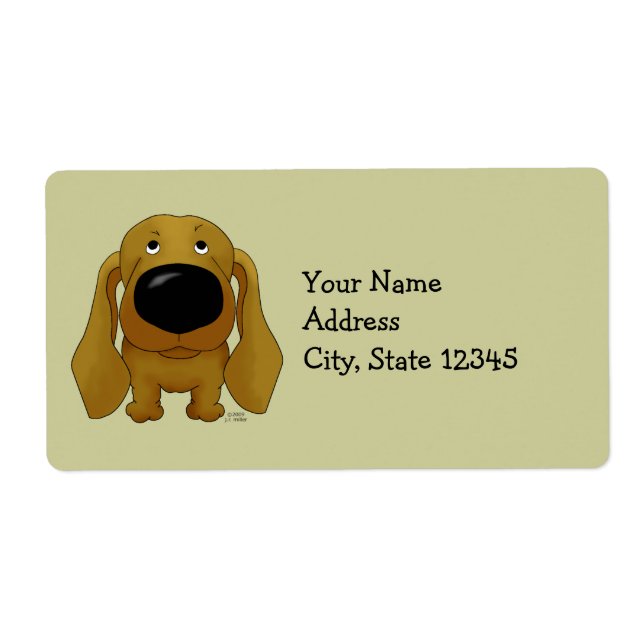 Etiqueta Big Nose Dachshund (Frente)