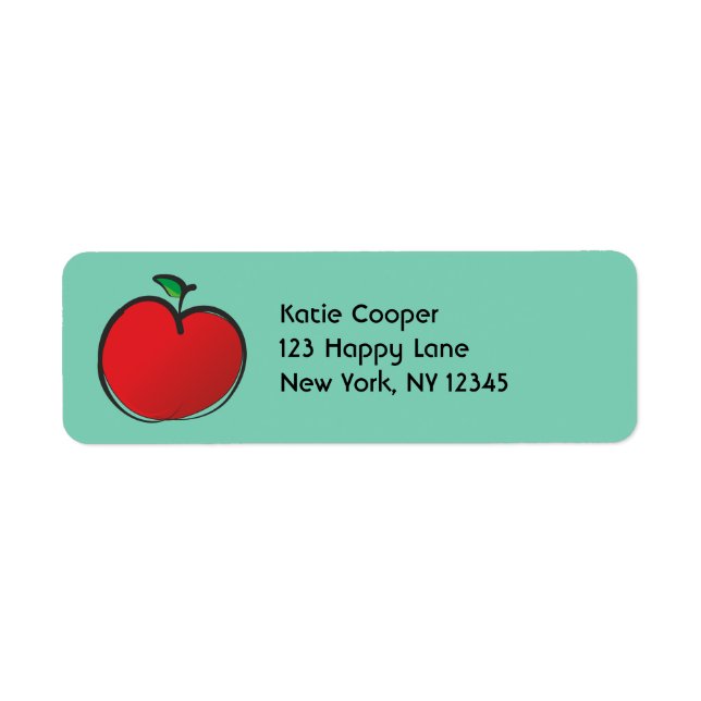 Etiqueta Big Red Apple Drawing (Frente)