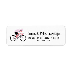 Etiqueta Bike return address label cycle