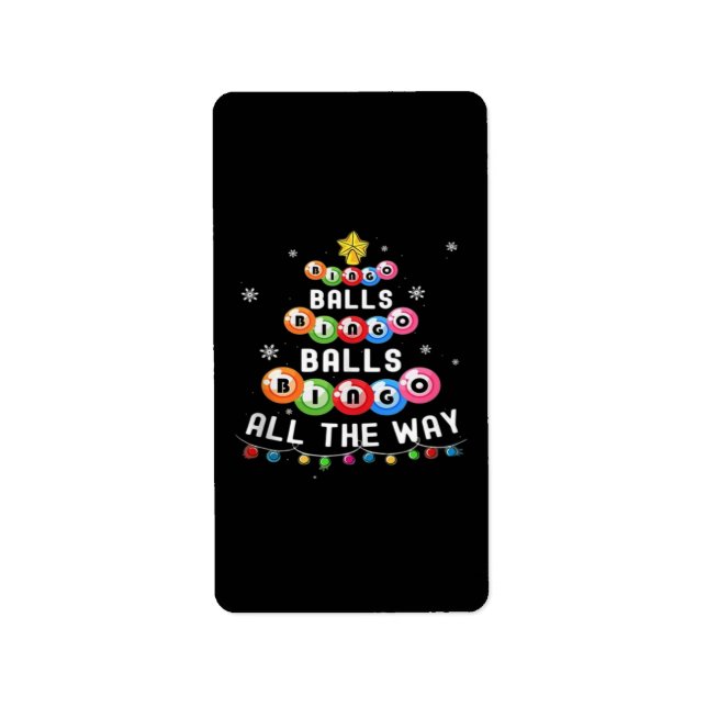 Etiqueta Bingo Balls Bingo Todo El Camino (Frente)