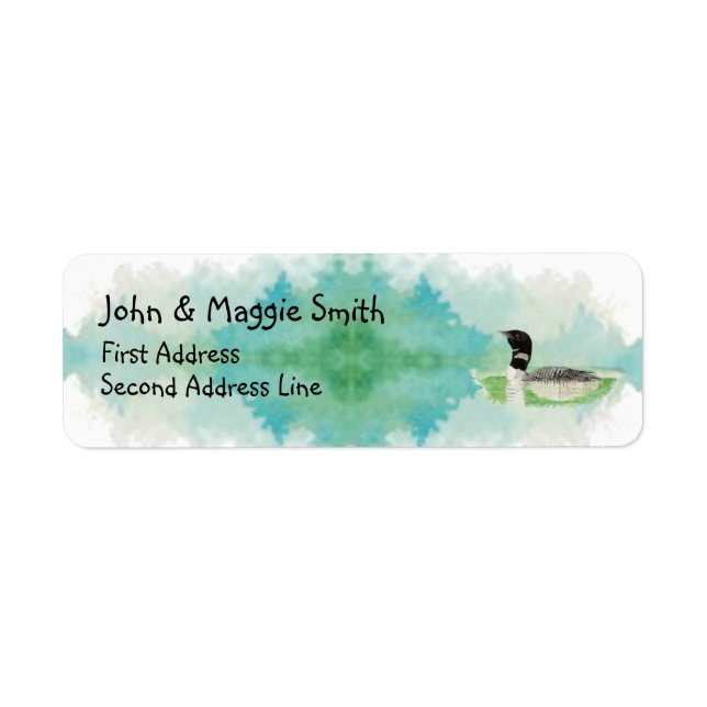 Etiqueta Bird Wildlife Painting Loon Address Label (Frente)
