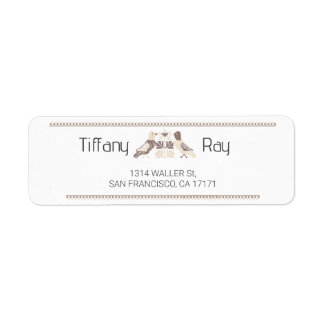 Etiqueta Birds Wedding Return Address Label