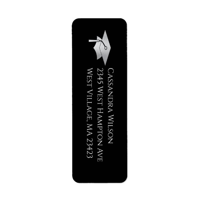Etiqueta Black and Silver Graduation (Frente)