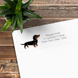 Etiqueta Black and Tan Dachshund Posing