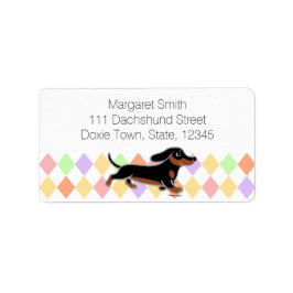 Etiqueta Black and Tan Dachshund Running