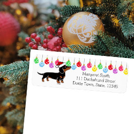 Etiqueta Black and Tan Dachshund Santa Labels