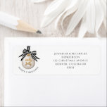 Etiqueta Black And White Bauble Merry Christmas<br><div class="desc">Etiqueta de Navidad Bauble Blanco Y Negro.</div>