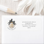 Etiqueta Black And White Bauble Merry Christmas<br><div class="desc">Etiqueta de Navidad Bauble Blanco Y Negro.</div>