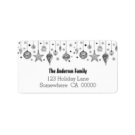 Etiqueta Black and White Christmas Baubles