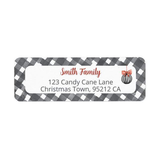 Etiqueta Black and White Noël Adress (Frente)