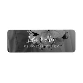 Etiqueta Black and White Wedding Return Address Label