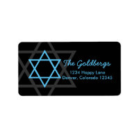 Black Blue Star of David Return Address
