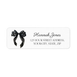 Etiqueta Black Bow french Bridal Shower direccionamiento