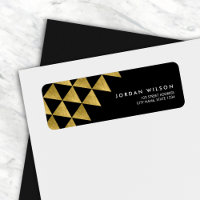 Black Faux Gold Triangle Resumen Dirección moderna