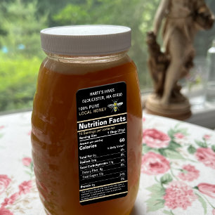 Etiqueta Black Gold 2020 Nutrition Facts Honey Label Abeba