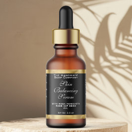 Etiqueta Black & Gold Cosmetics Small Dropper Bottle Label 