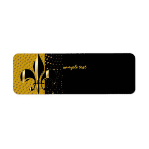 Etiqueta Black Gold Fleur de lis