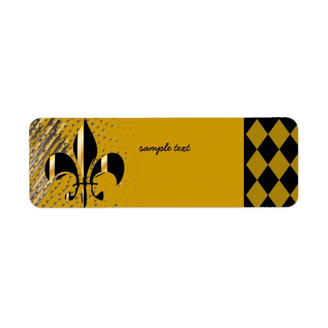 Etiqueta Black Gold Fleur de lis (Frente)