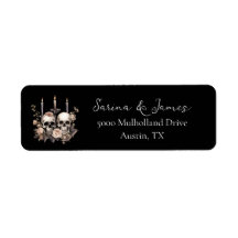 Black Gothic Dark Halloween Boda Return Adress