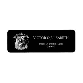 Etiqueta Black Gothic Till Death Wedding Return Address