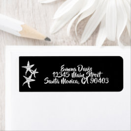 Etiqueta Black-grey-white seashell casual wedding