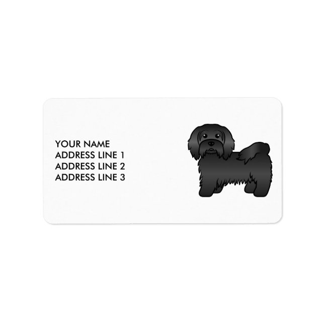 Etiqueta Black Havanese aburre a perro y Personalizado text (Frente)