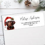 Etiqueta Black Lab Holiday - Dog Christmas - Black Lab<br><div class="desc">This precious Black Lab holding a red snowflake ball ornament will surely bring joy to this holiday season .</div>
